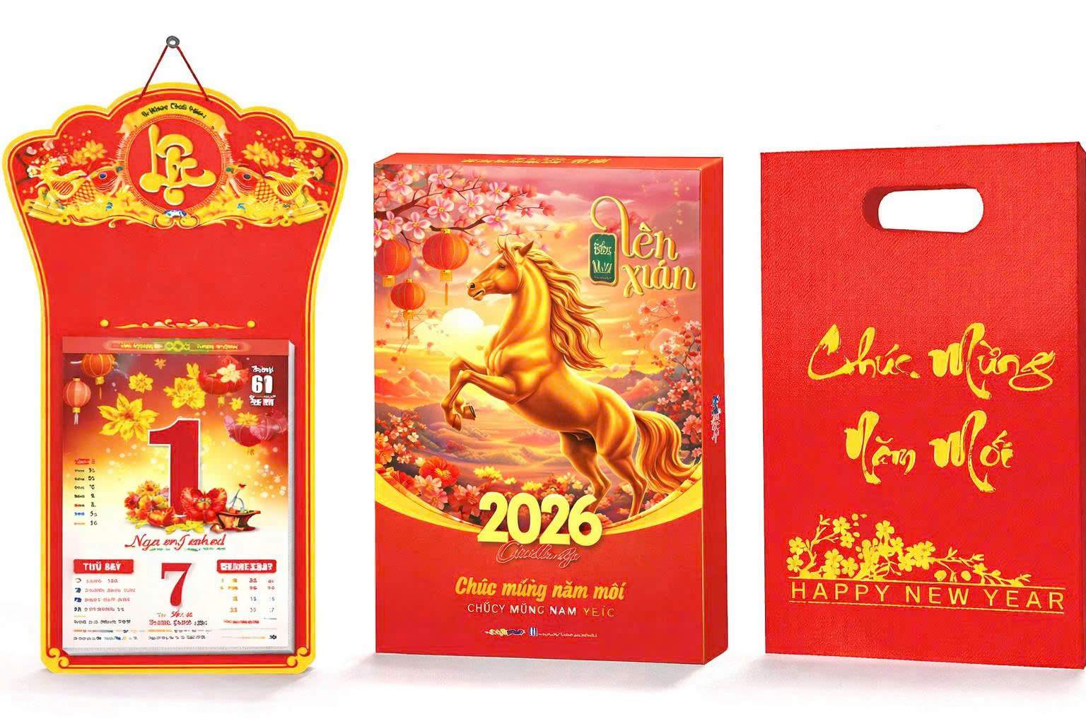 Mẫu lịch Tết treo tường

